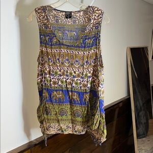 Women's Sleeveless Elephant‎ Print Top- M/L